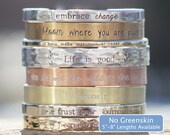 Personalized Cuff Bracelet in REAL Sterling Silver, Bronze, Copper, Brass, Bronze, Nickel, NuGold, or Aluminum