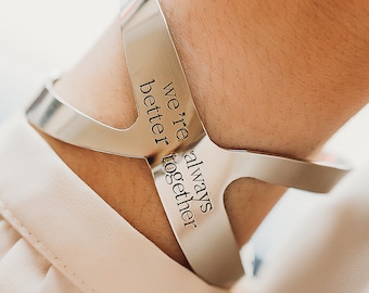 Pulsera Infinity personalizada en plata de ley auténtica, bronce, cobre, latón (oro), níquel o aluminio.