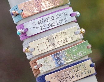 Pulseira de couro coordenada / Pulseira personalizada / Pulseira personalizada / Presente personalizado / Presente personalizado / Nome personalizado / Personalizável