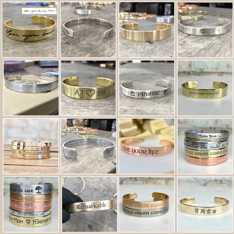 Grand bracelet de manchette pour homme en BRONZE VÉRITABLE, laiton, cuivre, nugold, nickel ou aluminium image 8
