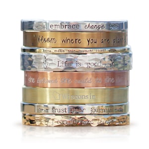 Pulseira grande masculina em bronze REAL, latão, cobre, NuGold, níquel ou alumínio