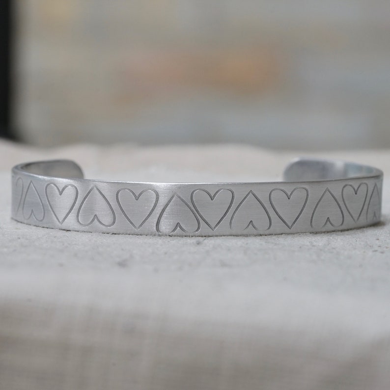 Valentines Cuff Bracelet in REAL Sterling Silver Bronze Etsy