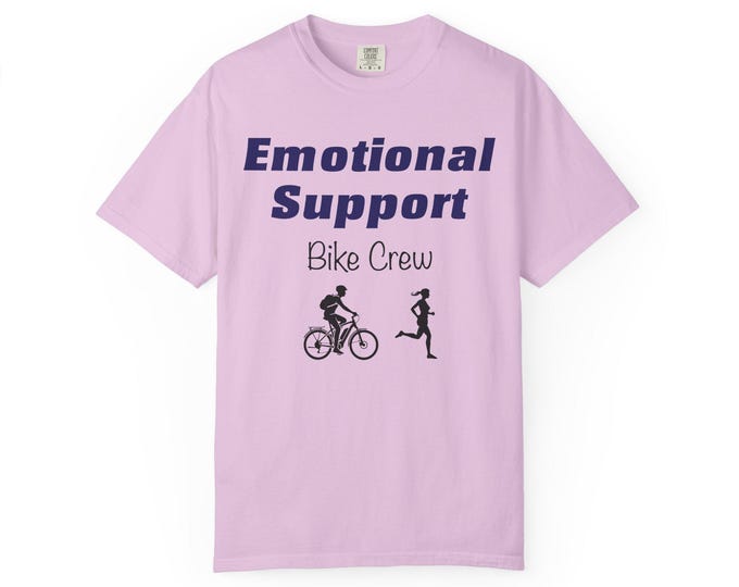 Featured listing image: Emotional Support Bike Crew T-shirt | Cycling Runner Graphic
