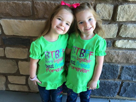 BTBFF Born Together Best Friends Forever Embroidered shirts | Etsy