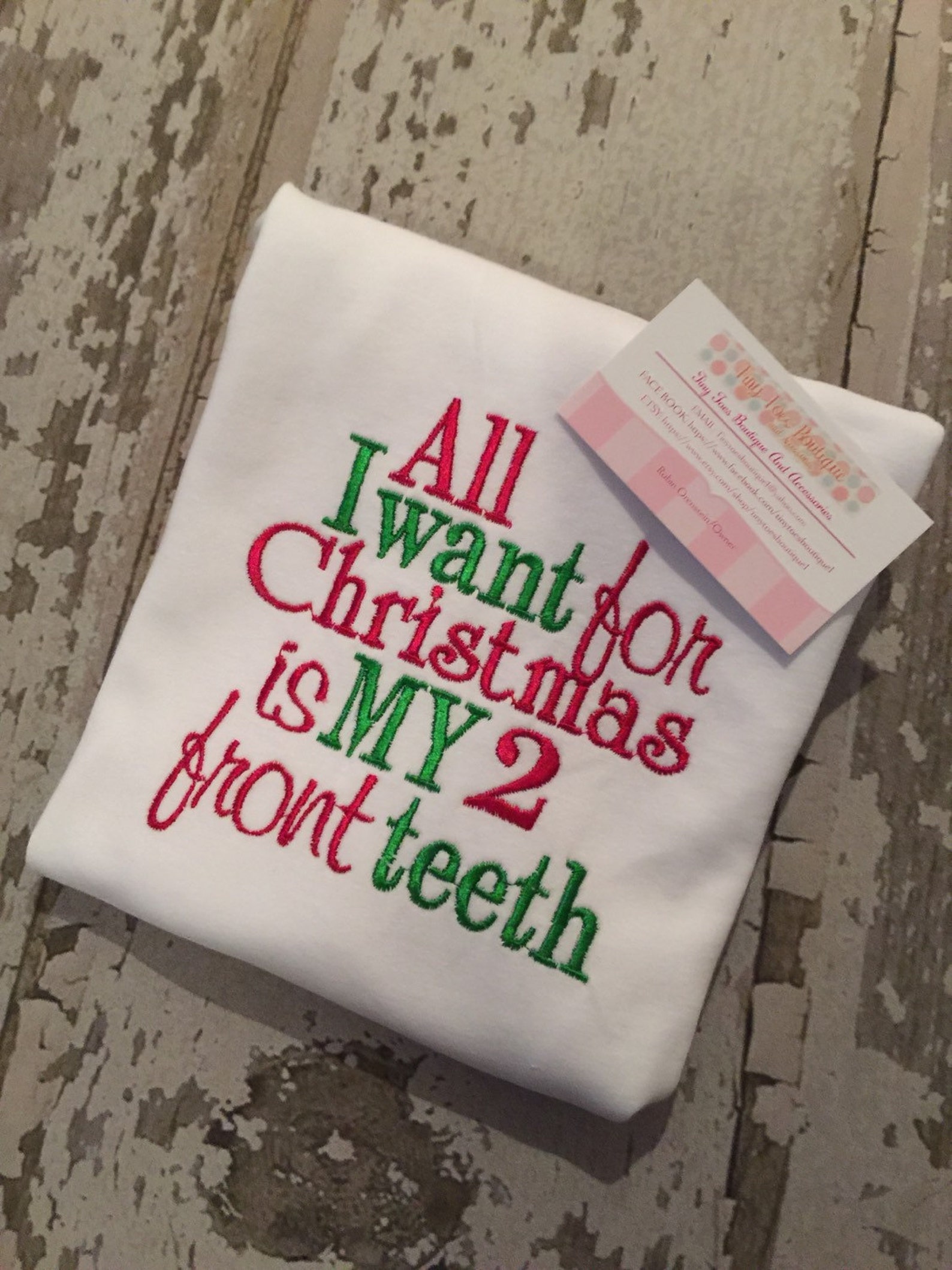 All I want for Christmas is my 2 front teeth embroidered shirt Etsy