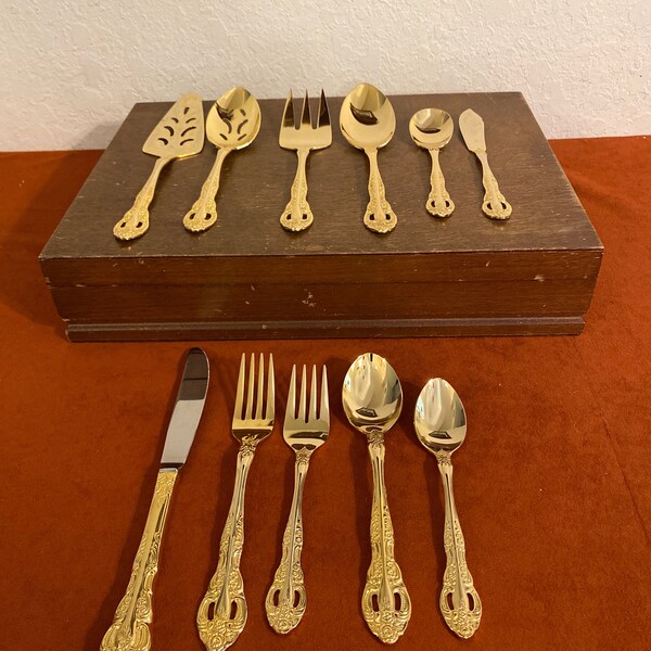 Estia Gold Plated Flatware Korea Etsy