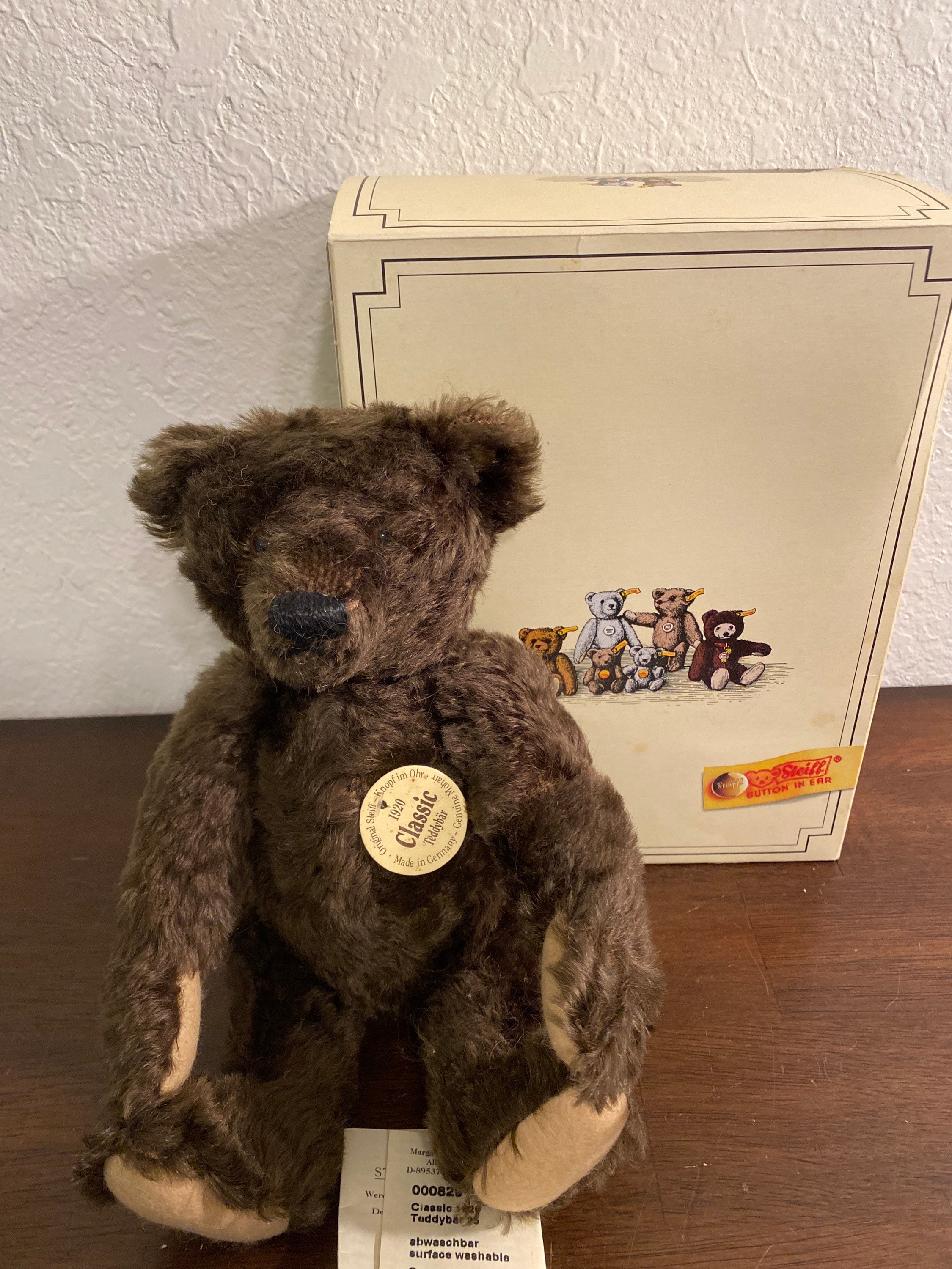 Steiff Smallest Midcentury Caramel Original Teddy Bear With ID