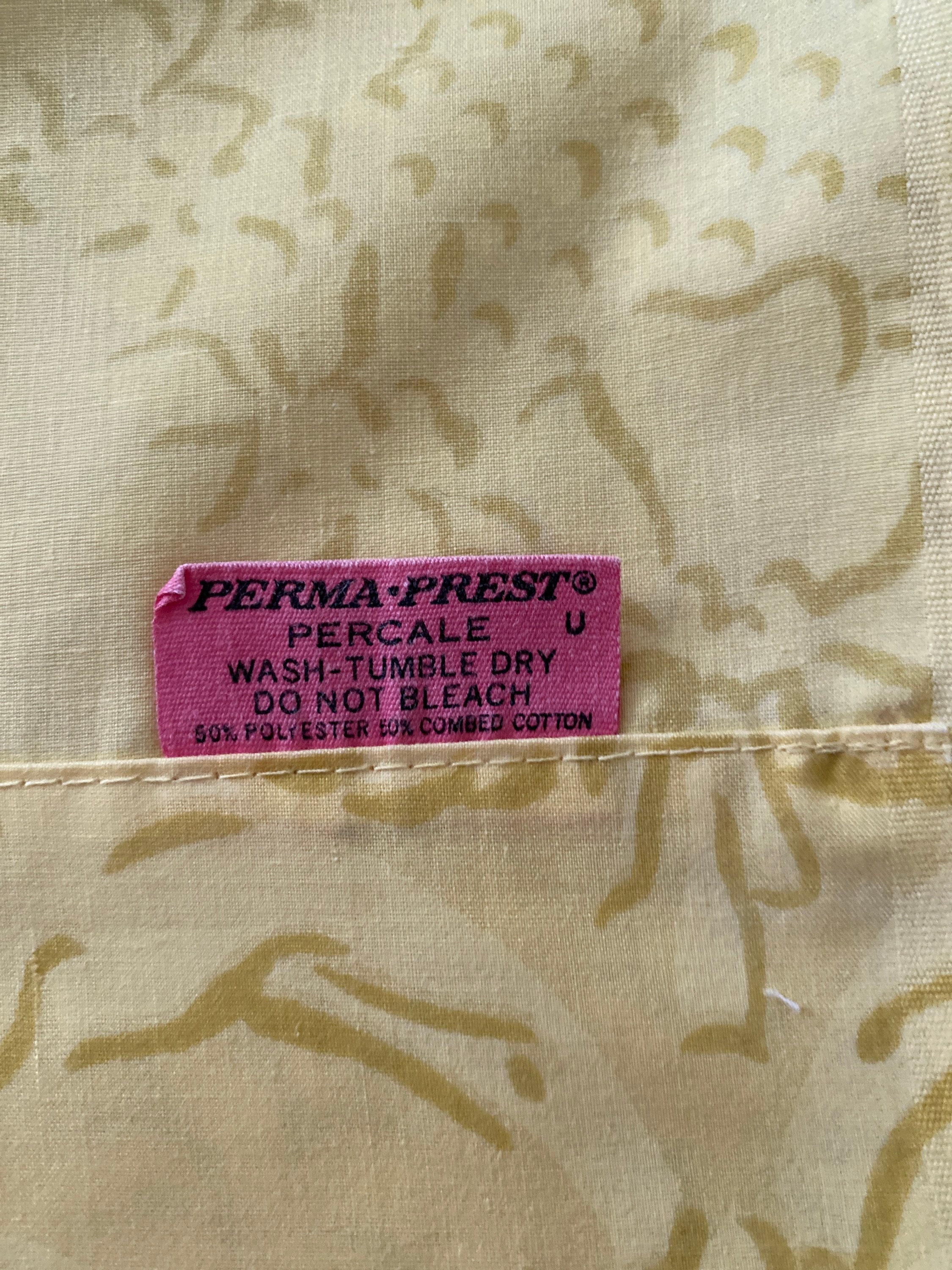 Vintage Full Sheet Set 81 X 104 Perma Press Percale Sears Etsy