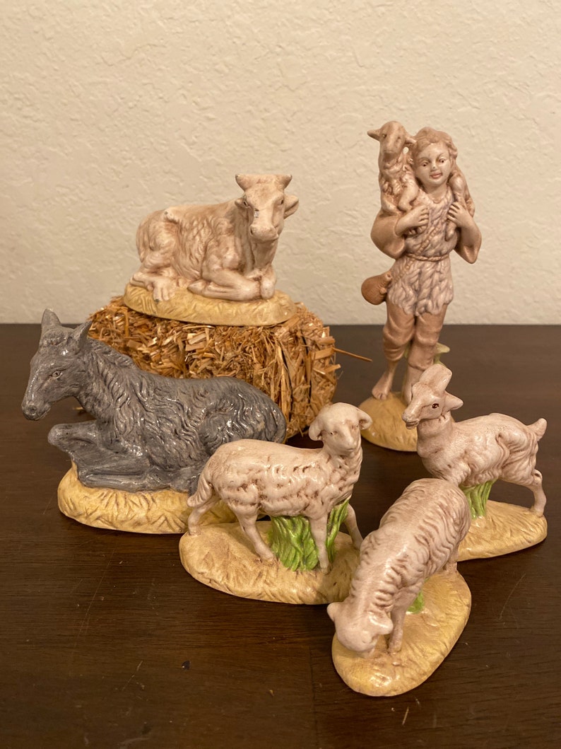 large ceramic nativity set to paint