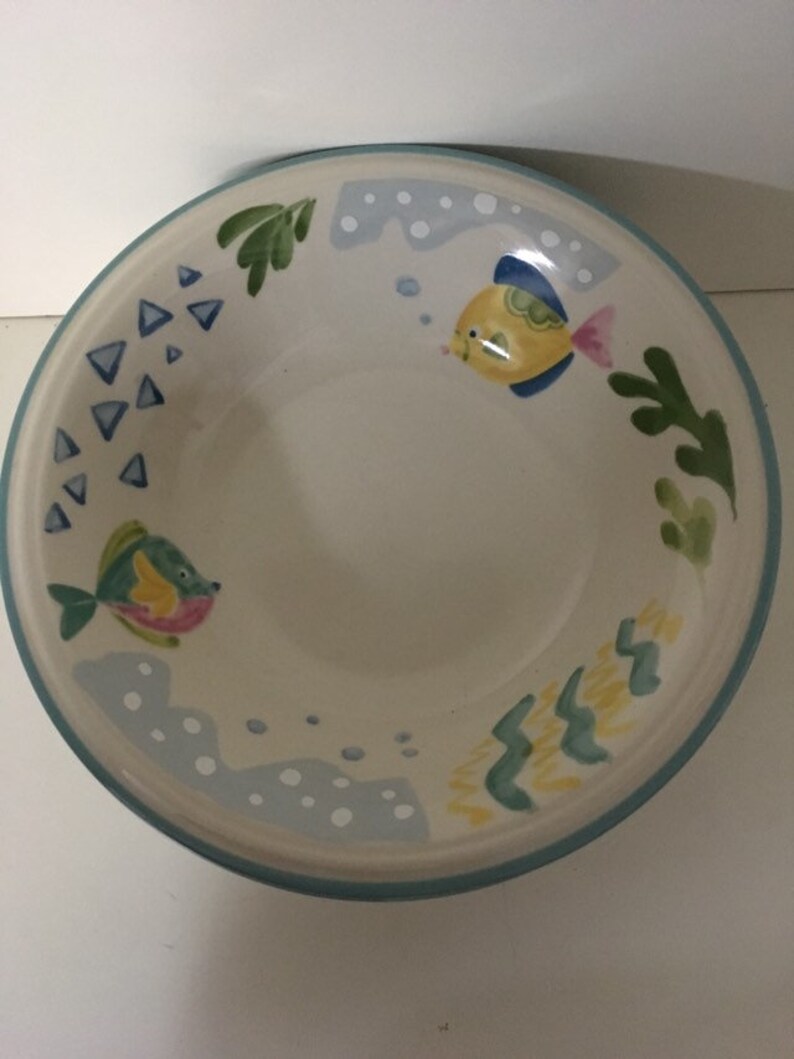 Studio Nova Barrier Reef 8 SoupSalad Bowl Fish and Foliage 1990s Thailand