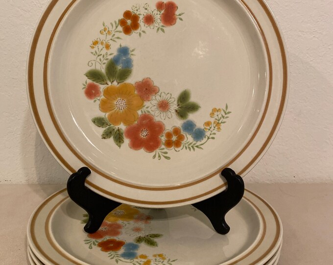 Sweet Flowers Collection Stoneware 10 3/4 Plates Set of Six 1970s Japan Etsy