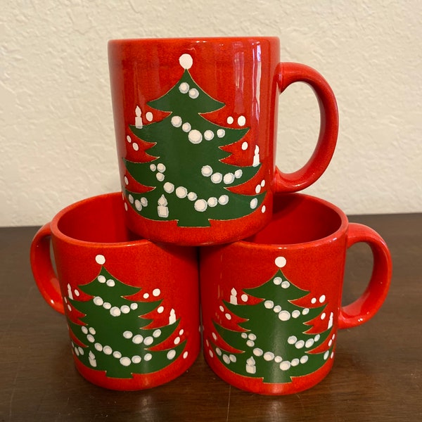 Waechtersbach Christmas Tree Single Mug W Germany Red Green Coffee Hot Chocolate Tea Gift