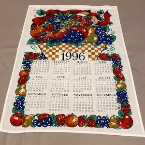 Norta Fabric Wall Calendar 1996 Natures Bounty Apples Strawberries  Blueberries Country Farmhouse Bright Colors at B Street Vintage - Etsy