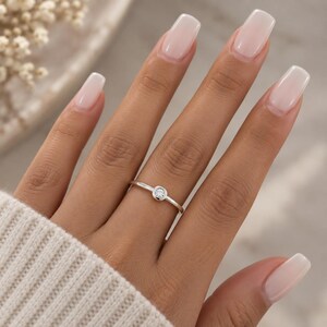 Silverringset, minimalistiska stapelbara ringar, 3-delat nätt ringset, moderna vardagssmycken, present till henne Small