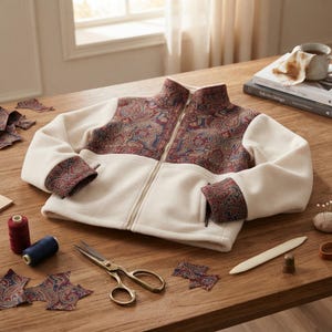 Schnittmuster für Fleecejacke (PDF), Schnittmuster für Jacke mit Reißverschluss, Schnittmuster für Fleecemantel, Jacke mit Stehkragen, digitales Schnittmuster