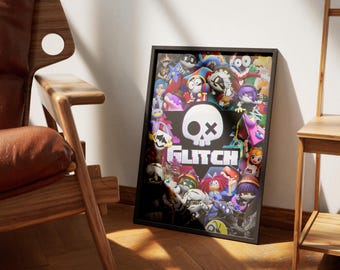 Poster di Murder Drones, opera d'arte da parete di Glitch Productions, collage di personaggi Uzi N V Cyn, decorazione per animazione indie, regalo per fan della stanza dei videogiochi