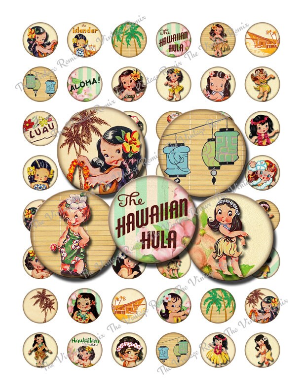 INSTANT DOWNLOAD, Printable Digital Collage Sheet of 1 Inch Round Ima…