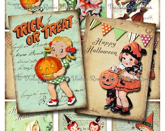 Digital Collage Sheet Vintage Halloween Images sheet No.o133 - Etsy