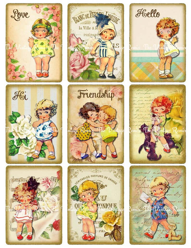 INSTANT DOWNLOAD Printable Digital Collage Sheet Vintage - Etsy