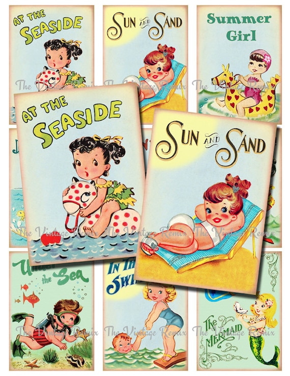 Image result for vintage beach kids