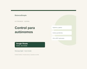 Plantilla autónomos para Google Sheets: control de ingresos y gastos, estimación de IVA e IRPF