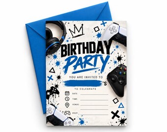 Personalised Gamer Birthday Invitation | Boys Gaming Party Invite (Digital File)