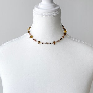 Golden Honey Quartz Crystal Combination Short Choker Style Necklace, 14K Gold Filled image 5