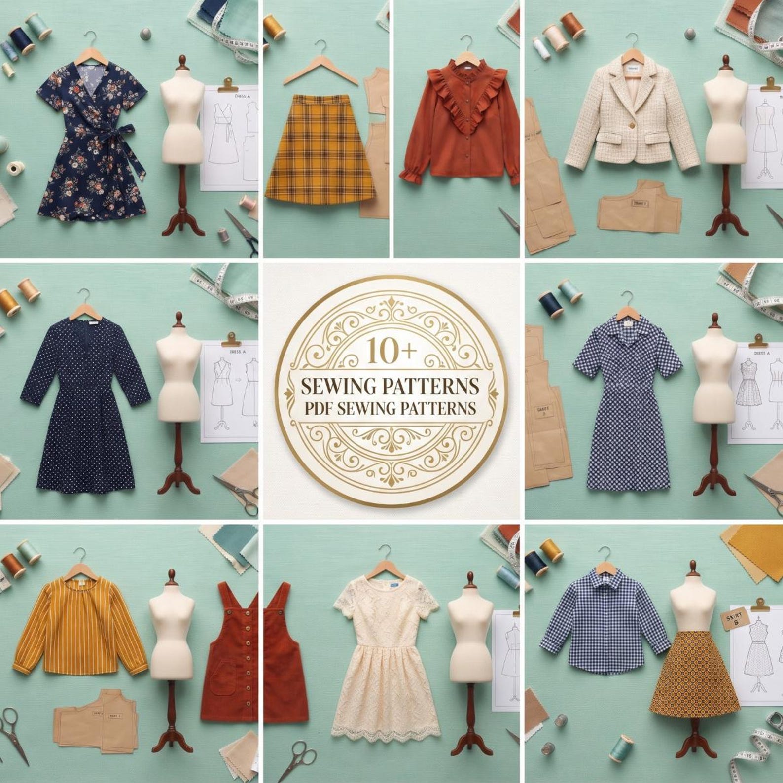 10+ Sewing Patterns Bundle PDF | Women Men & Kids Sewing Patterns ...