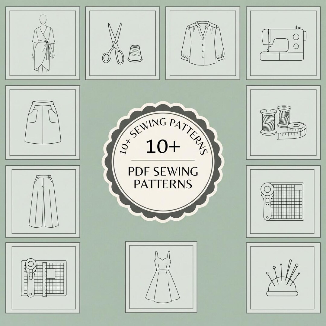 10+ Sewing Patterns Bundle PDF | Women Men Kids Dress & Pants PDF ...