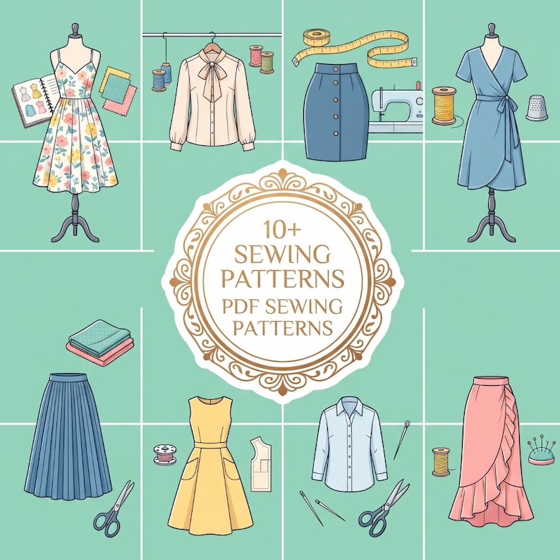 10+ Sewing Patterns Bundle PDF | Women Men & Kids Sewing Patterns ...