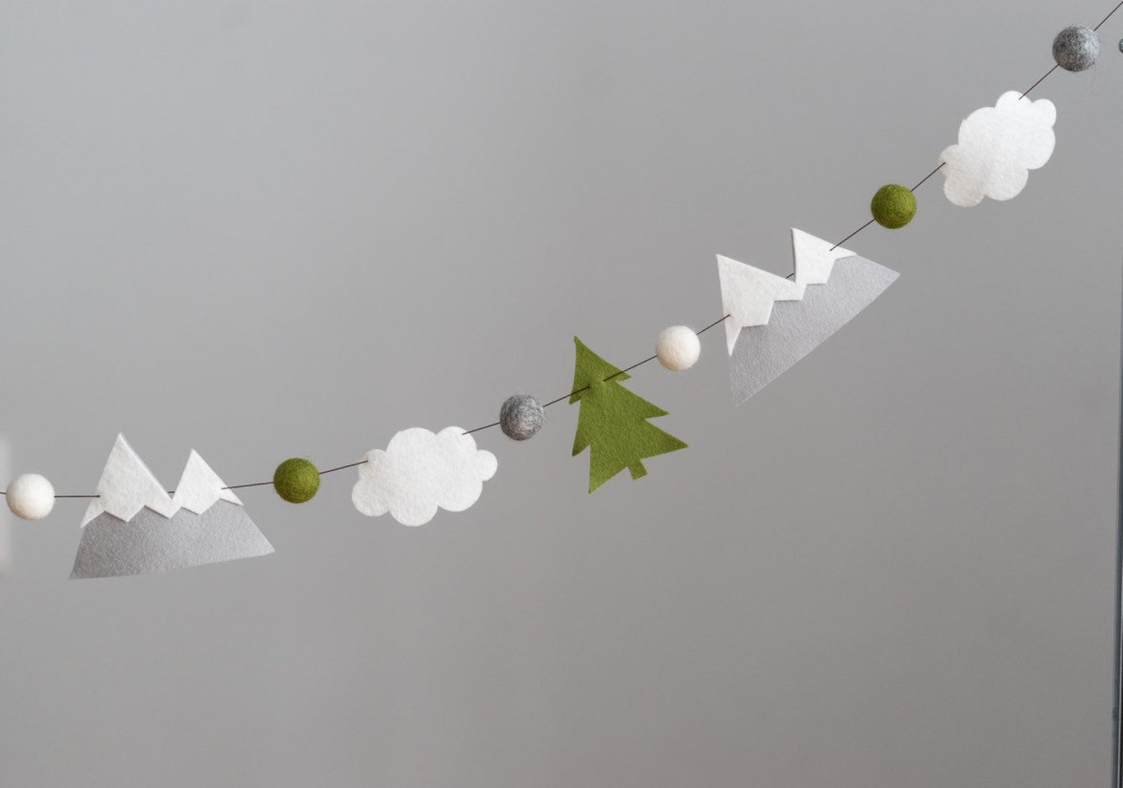 Woodland Garland / Nursery / Felt Garland / Mountain Garland / Etsy