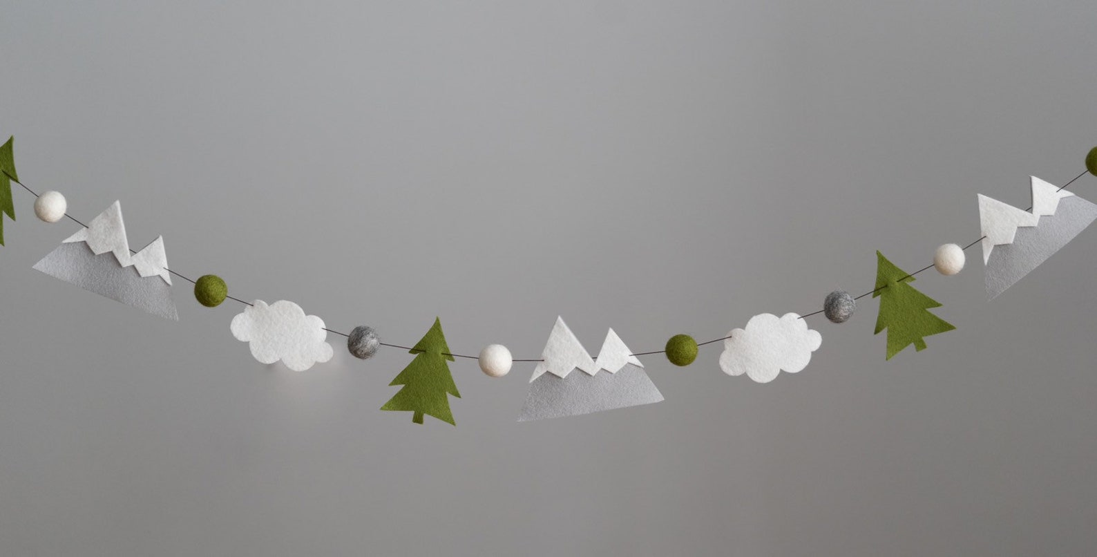 Woodland Garland / Nursery / Felt Garland / Mountain Garland / Etsy