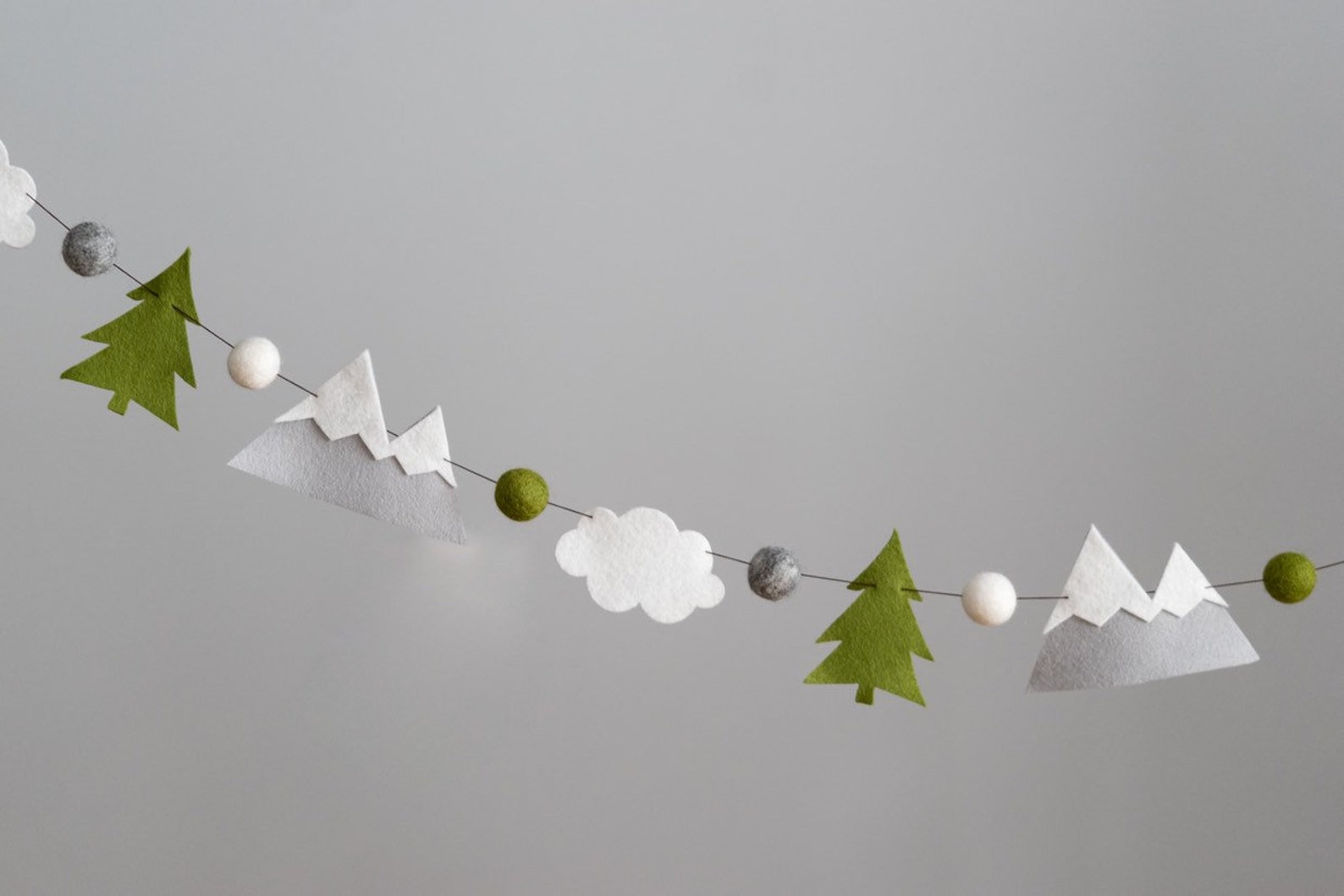 Woodland Garland / Nursery / Felt Garland / Mountain Garland / Etsy