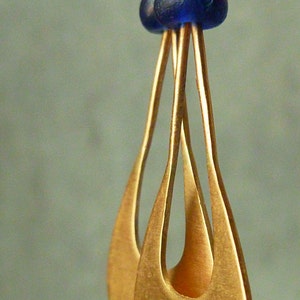 Ancient Roman Glass and 14k Gold Dangle Earrings, "Meet the Ancients" image 4