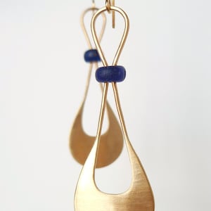 Ancient Roman Glass and 14k Gold Dangle Earrings, "Meet the Ancients" image 2
