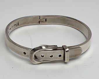 Vintage Sterling Buckle Bracelet Artist Signed Mexico/ Free Shipping!