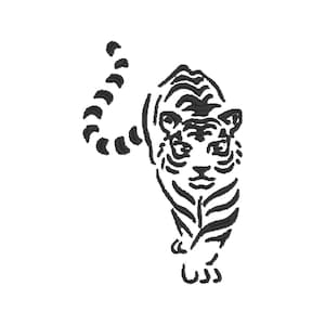 Archivo de bordado minimalista con diseño de tigre, patrón para máquina de coser (descarga digital)