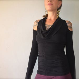 Kalika ~ Bamboo long sleeve ~ cowl neck top