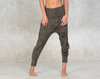 Pantalon long batik ~ pantalon bambou yoga avec entrejambe bas ~ pantalon femme ~ pantalon de détente ~ sarouel ~ pantalon de yoga taille haute