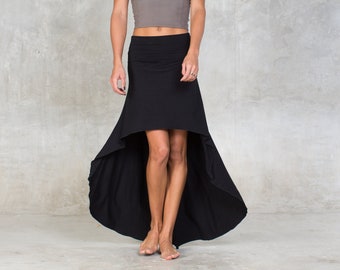 High low skirt ~ Long black skirt ~ Boho ~ Maxi skirt ~ Sati Creation