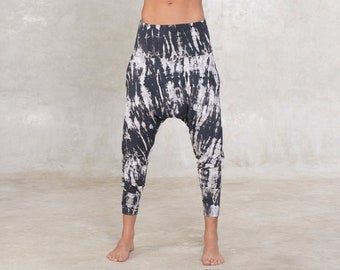 Pantalon long batik ~ pantalon de yoga ~ entrejambe tombant en bambou ~ sarouel femme ~ pantalon de détente ~ pantalon de yoga taille haute