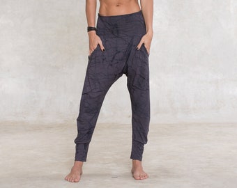 Batik Long Drop pants ~ Yoga pants ~ Bamboo drop crotch pants ~ Women Harem Pants ~ Lounge pants ~ High waist yoga pants