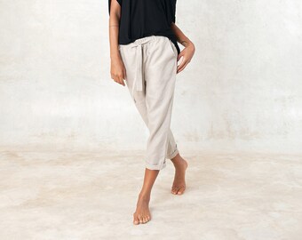 Natural Linen pants ~ 100% linen pants ~ Women Pants ~ Lounge pants ~ Sati Creation