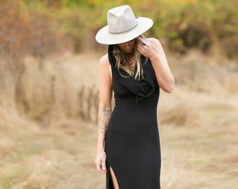 Ayela Dress ~ Black fitted hooded maxi dress - long cowl neck dress - sexy dress ~ Hooded Dress ~ Cowlneck ~ Women Dress