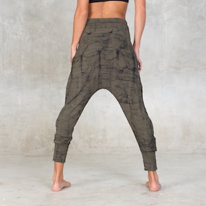 Batik Long Drop pants Bamboo Yoga drop crotch pants Women pants Lounge pantsge pants Harem Pants High waist yoga pants image 5
