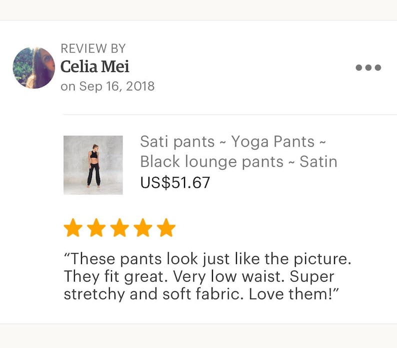 Sati pants Organic cotton Yoga Pants Black lounge pants Satin Sati Creation image 10