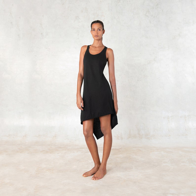 Asymmetrical Dress Organic Cotton Basic Dress Tank Dress Summer dress Organic clothing image 1