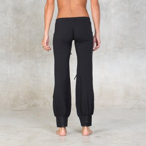 Sati pants Organic cotton Yoga Pants Black lounge pants Satin Sati Creation image 3