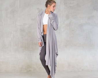 Oversize Shrug ~ Light weight Organic Cotton Wrap around Cozy Layer ~ Lounge ~ Zen ~ Yoga ~ Women Long Sleeve ~ Sati Creation