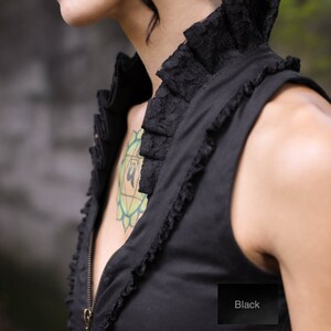 Victorian vest sleeveless vest Burlesque vest Steam punk vest Lace vest Black vest image 4